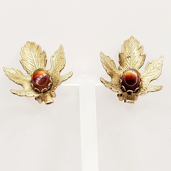 Vintage Jewelry Set for Her,  Maple Leaf Brooch S… - image 3