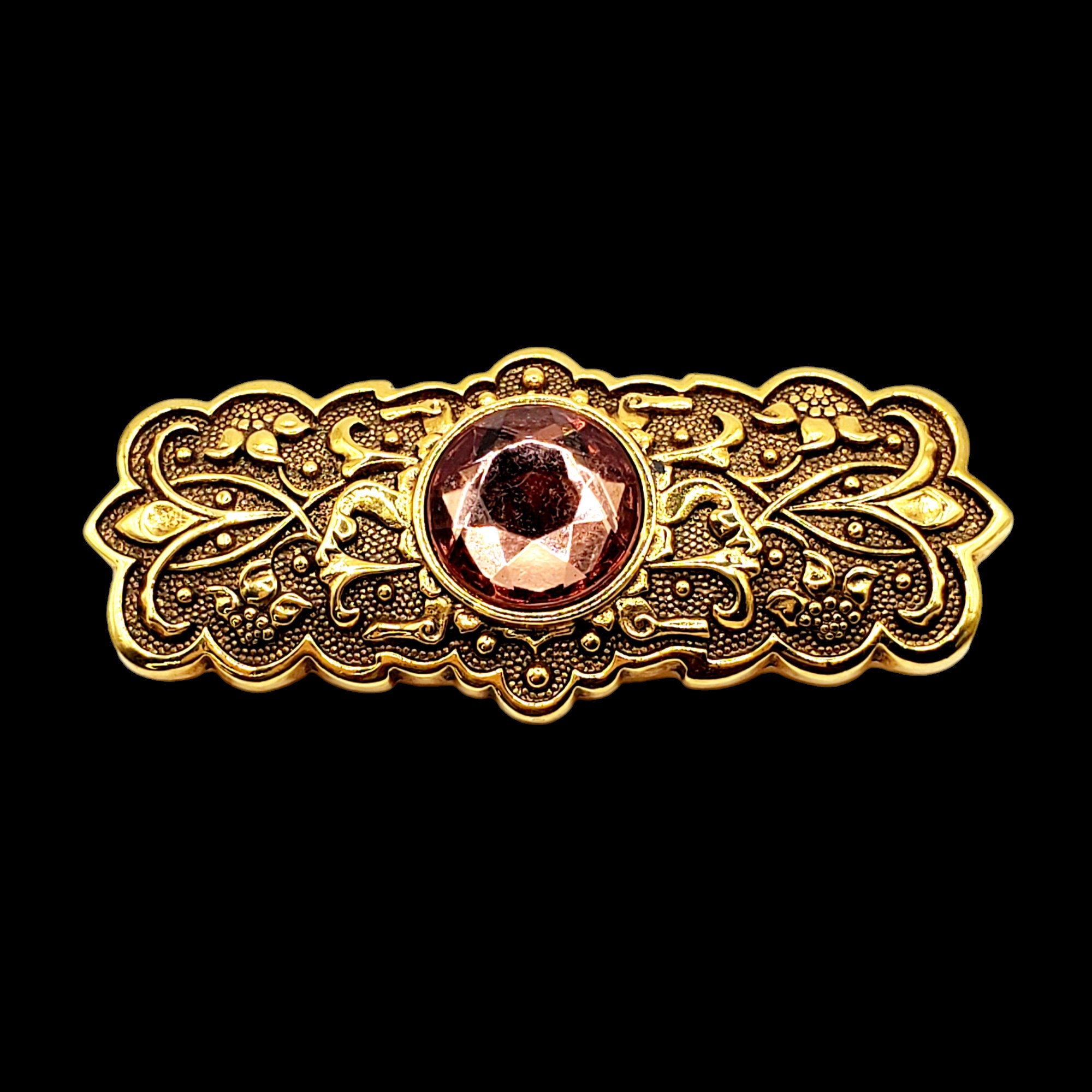 The Vatican Library Collection Bar Pin Brooch, Pink Cabochon Gold ...