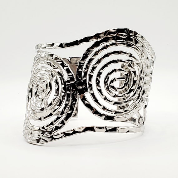 Asymmetrical Cuff Bracelet, Silver Modernist Cuff… - image 6