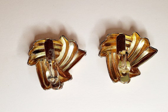 Big Statement Clip Earrings, Chunky Gold Clip Ear… - image 6