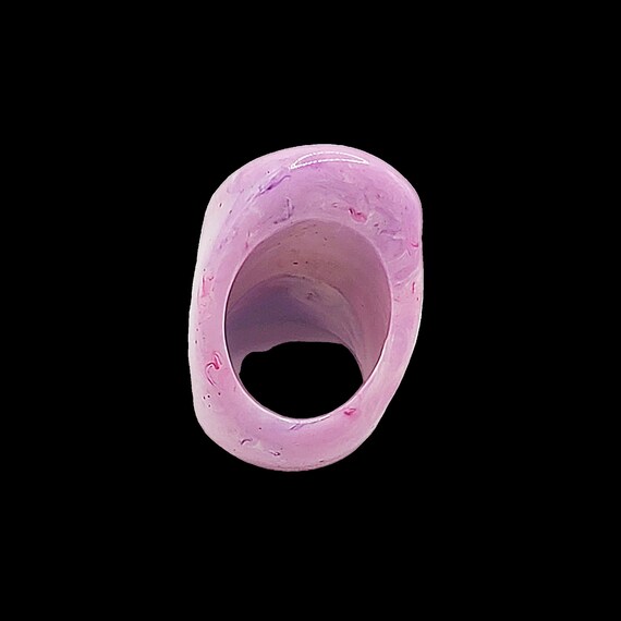 Show Stopper Big Ring, Large Pink Resin Statement… - image 3