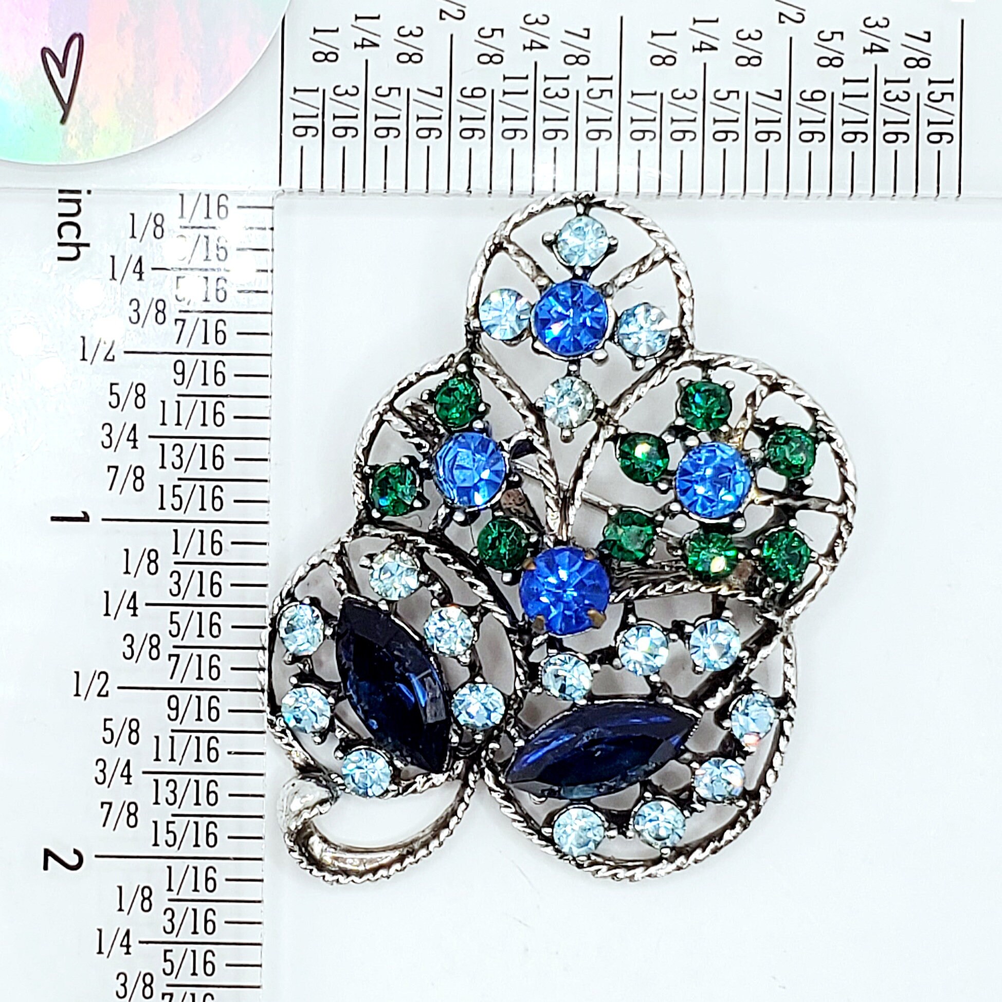 Broche vintage trèfle doré et noir, strass | Kaufen auf Ricardo