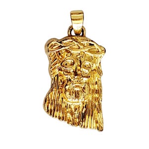 Jesus Christ Pendant, Large Gold Jesus Crucifix Christian Pendant