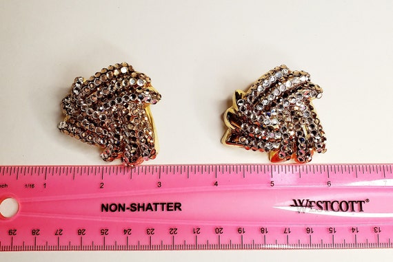 Big Statement Clip Earrings, Chunky Gold Clip Ear… - image 4