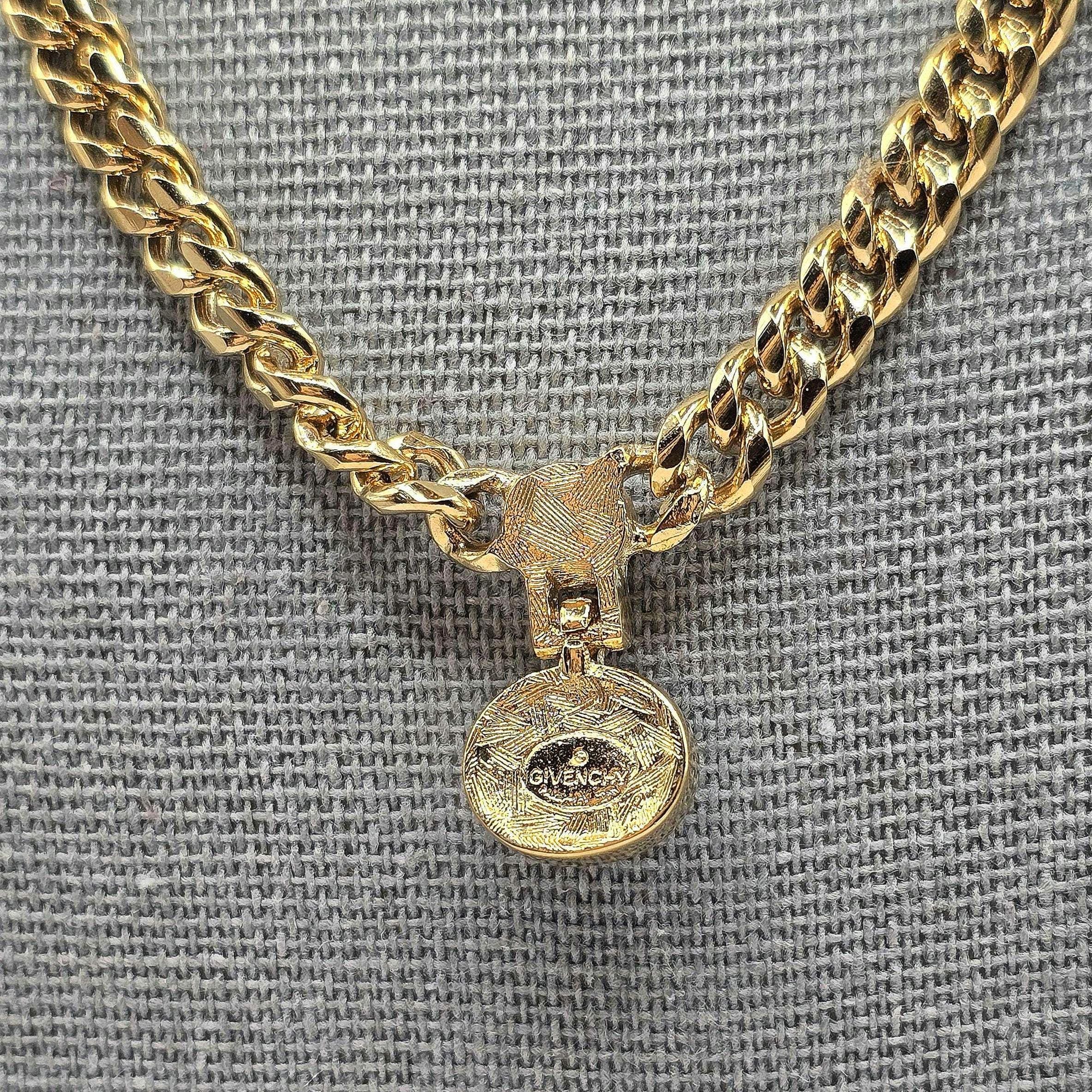 アクセサリー Givenchy Vintage Opal Glass Necklace Vintage GIVENCHY Opal Crystal Necklace, Minimalist Curb