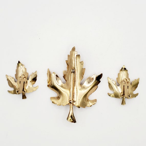 Vintage Jewelry Set for Her,  Maple Leaf Brooch S… - image 5