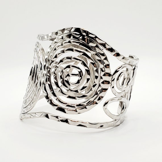 Asymmetrical Cuff Bracelet, Silver Modernist Cuff… - image 5