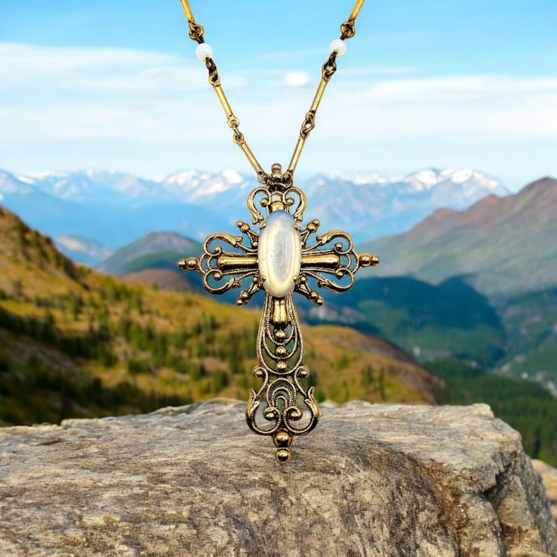 Oxidized Ornate Cross Pendant main image 0