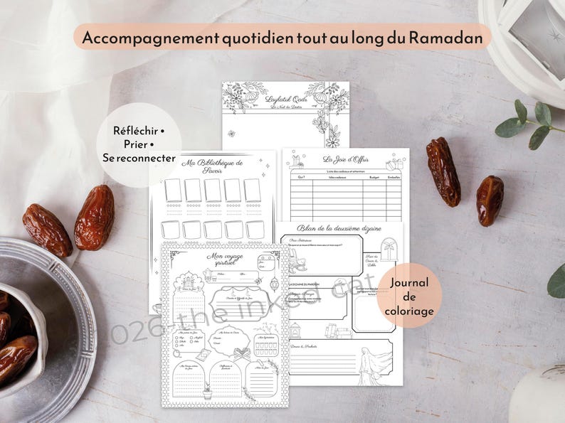 Ramadan Journal 2026 for Muslim Women French, Islamic Guided Journal, Quran Tracker, Spiritual Planner PDF Printable image 2