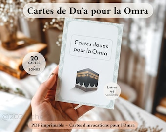 Umrah Dua Cards Printable French, Cartes Duʿa Omra Islamique, Islamic Dua Cards PDF, Large & Small Cards, Blank Cards Included