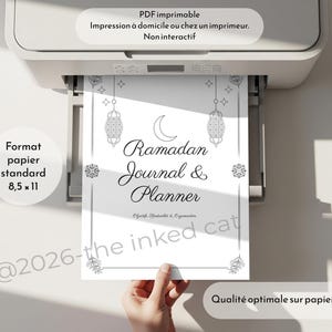 Ramadan Journal 2026 for Muslim Women French, Islamic Guided Journal, Quran Tracker, Spiritual Planner PDF Printable image 4