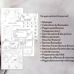 Ramadan Journal 2026 for Muslim Women French, Islamic Guided Journal, Quran Tracker, Spiritual Planner PDF Printable image 3