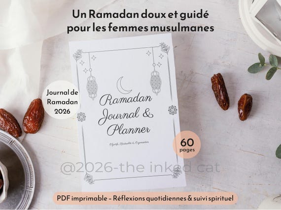 Ramadan Journal 2026 for Muslim Women French, Islamic Guided Journal, Quran Tracker, Spiritual Planner PDF Printable