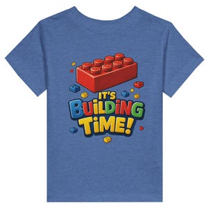 It’s Building Time – Fun Brick Kids T-Shirt | For Builders & Creators