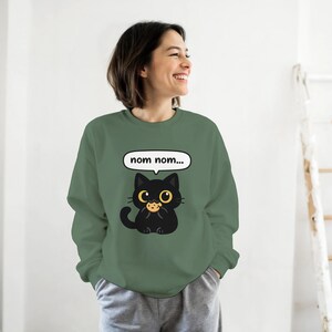 Cute Cat Women's Crewneck Sweatshirt | Gildan® 18000 soft blend of cotton and polyester