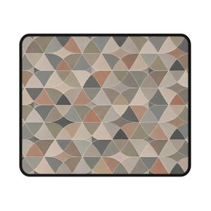 Midcentury Geometric Pattern Mouse Pad | Neutral Retro Shapes