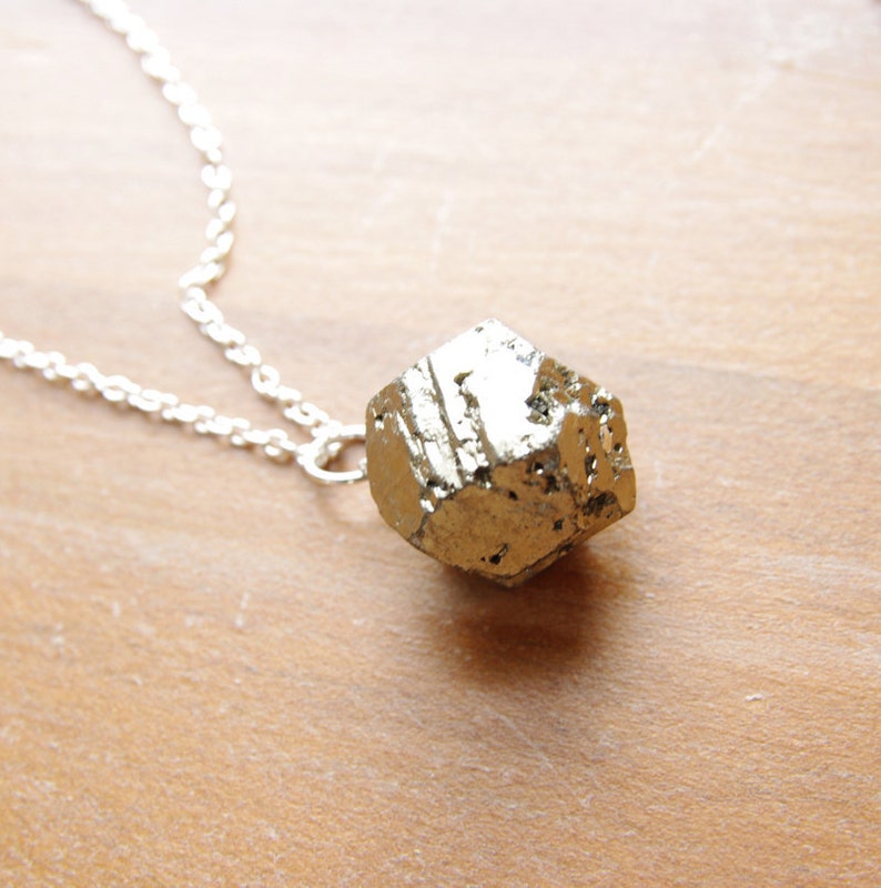 Pyrite Necklace Pendant Sterling Silver Pyrite Jewelry Rustic Etsy