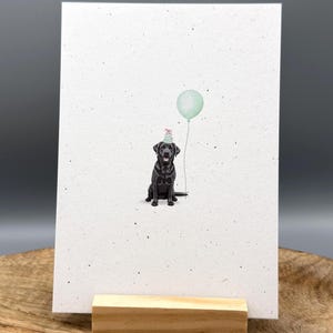 Geburtstagskarte Labrador | Hunde Postkarte mit Ballon | süße Hundekarte | Karte doglover | Geschenk Hundefan