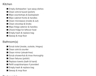 Airbnb Turnover Cleaning Checklist Printable | Short-Term Rental Cleaning Checklist | Host & Cleaner Workflow | Instant Download