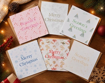 Christmas Card Set, Six 6x6 Assorted Designs with Foiled Finish