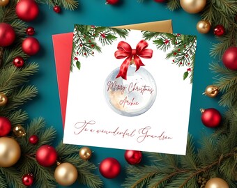 Custom Foil Card, Personalized Christmas Design with 7 Colour Options