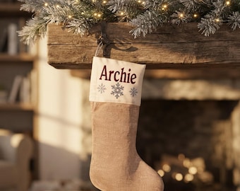Custom Name Stocking, 6 x 15 Inches with Glitter Finish