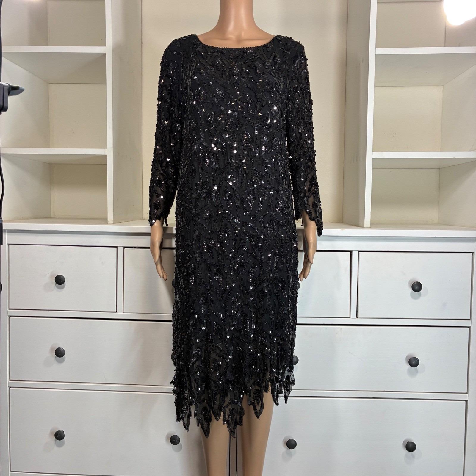 sachin and babi light blue dress Beaded Dress With Sleeves