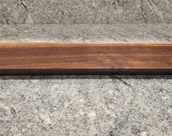 Black Walnut Serving Tray with silver Handles | Handmade Wooden Centerpiece Tray | Modern Rustic Charcuterie Display | Long Decorative Tray