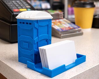 Porta Potty Business Card Holder | Desk Card Stand