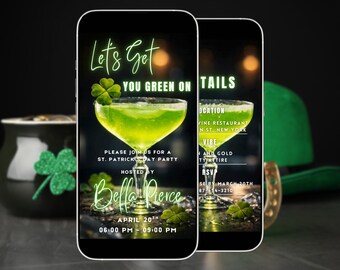 St Patrick’s Day Cocktail Invitation Editable | Irish Night Digital Invite