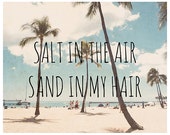 OVERSTOCK SALE - 50% OFF - 8x10 - Beach Photography - Hawaii oahu waikiki - palm trees beach ocean - salt in the air sand in my hair