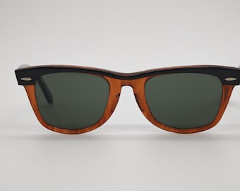 Vintage Ray Ban BL brown Acetate Wayfarer sunglasses made in USA by bausch and lomb. Designer Eyewear #A74