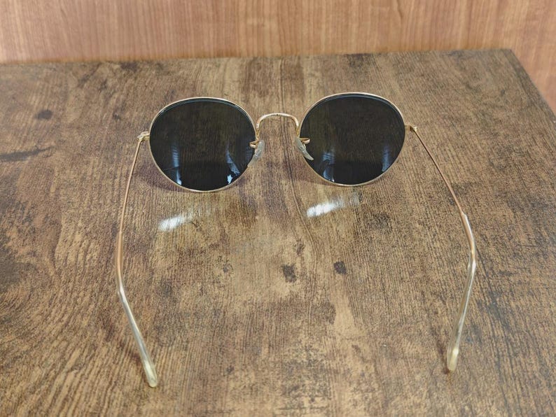 Vintage Ray Ban BL W0607 gold round metal sunglasses made in USA image 14