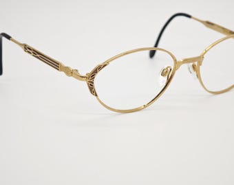 Rare ST Dupont M 0072 23kt gold plated oval eyeglasses frame made in Austria 54/18. Designer Eyewear. #K165