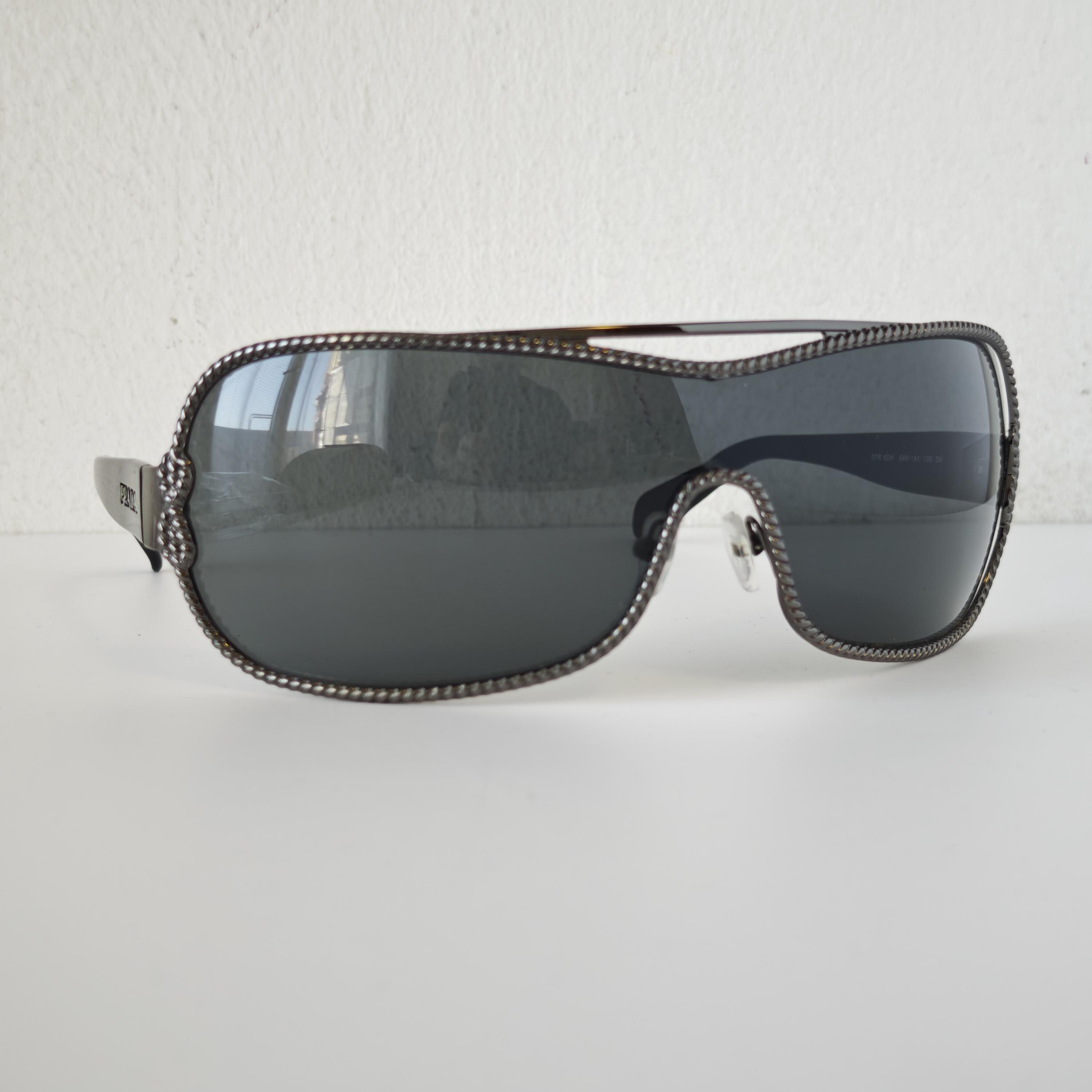 Prada SPR 62H Shield Sunglasses Vintage Wrap Frame | Luxury Y2K