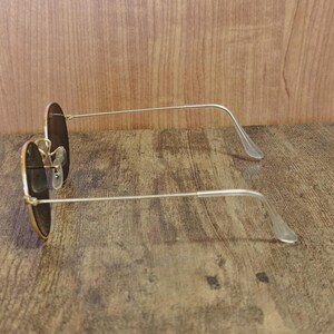 Vintage Ray Ban BL W0607 gold round metal sunglasses made in USA image 15