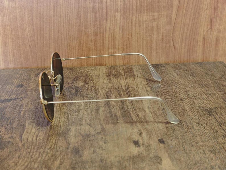 Vintage Ray Ban BL W0607 gold round metal sunglasses made in USA image 15