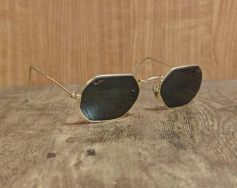 Vintage Ray Ban BL W1535 gold metal sunglasses made in USA