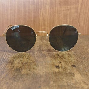 Vintage Ray Ban BL W0607 gold round metal sunglasses made in USA image 2