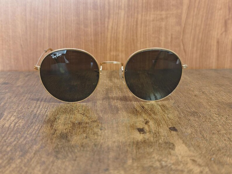 Vintage Ray Ban BL W0607 gold round metal sunglasses made in USA image 2