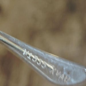 May include: Close-up of a silver eyeglass frame arm with the etched text "H5555 XVAH". The frame is slightly out of focus against a blurred background, highlighting the text.
