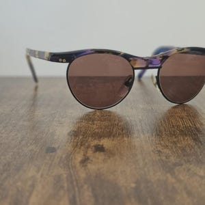 Robert La Roche Sunglasses Handmade in France 559-83 Brown Teal Oval Frame 22437 Robert La Roche Sunglasses - Etsy main image 3