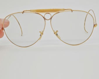 Vintage 70er Jahre Ray Ban Sonnenbrille. 10k GF Gold gefüllt. Wechselbare Gläser. Hergestellt von Bausch & Lomb In den USA