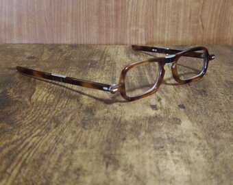 Vintage new old stock Meyro folding brown Acetate eyeglasses frame made in France #876