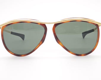 Occhiali da sole vintage Ray Ban Olympian color tartaruga dorata, Bausch & Lomb USA. Occhiali di design. #869