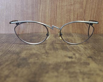 Vintage Thierry Mugler 201 steampunk metal eyeglasses frame made in Japan #578
