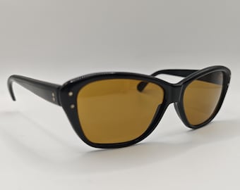 Gafas de sol ovaladas vintage de acetato negro de los años 60 / Gafas retro minimalistas / Montura clásica estilo años 60 #266