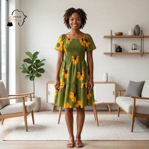 Midi Sunflower Dress - Etsy