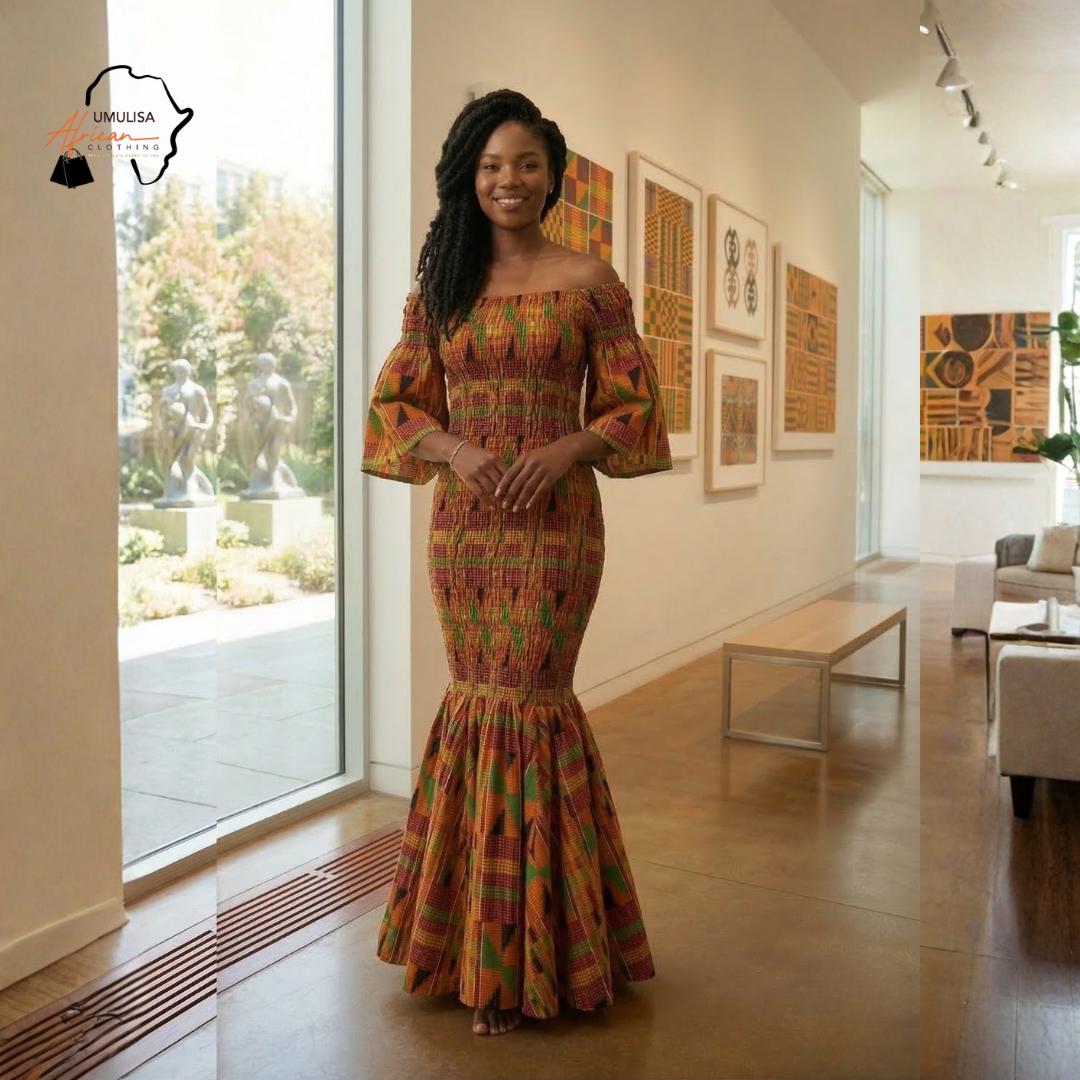 white christmas dresses Amazing Kente African Maxi Dress