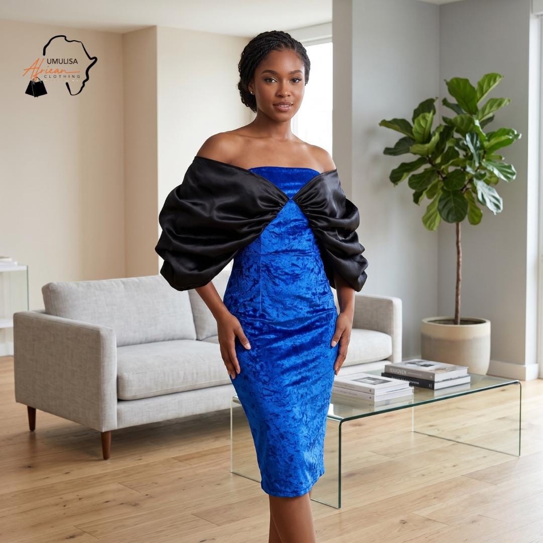 blue velvet bodycon dress Women, off Shoulder Evening Dress, Elegant Cocktail Dress, Formal Event Dress With Statement Sleeves Size:38 - XS 100% Polyester animal print Emma Hix In Sneaky